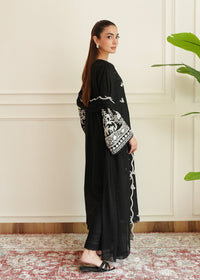 Smoke Black Embroidered Lawn