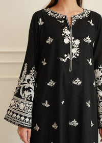 Smoke Black Embroidered Lawn