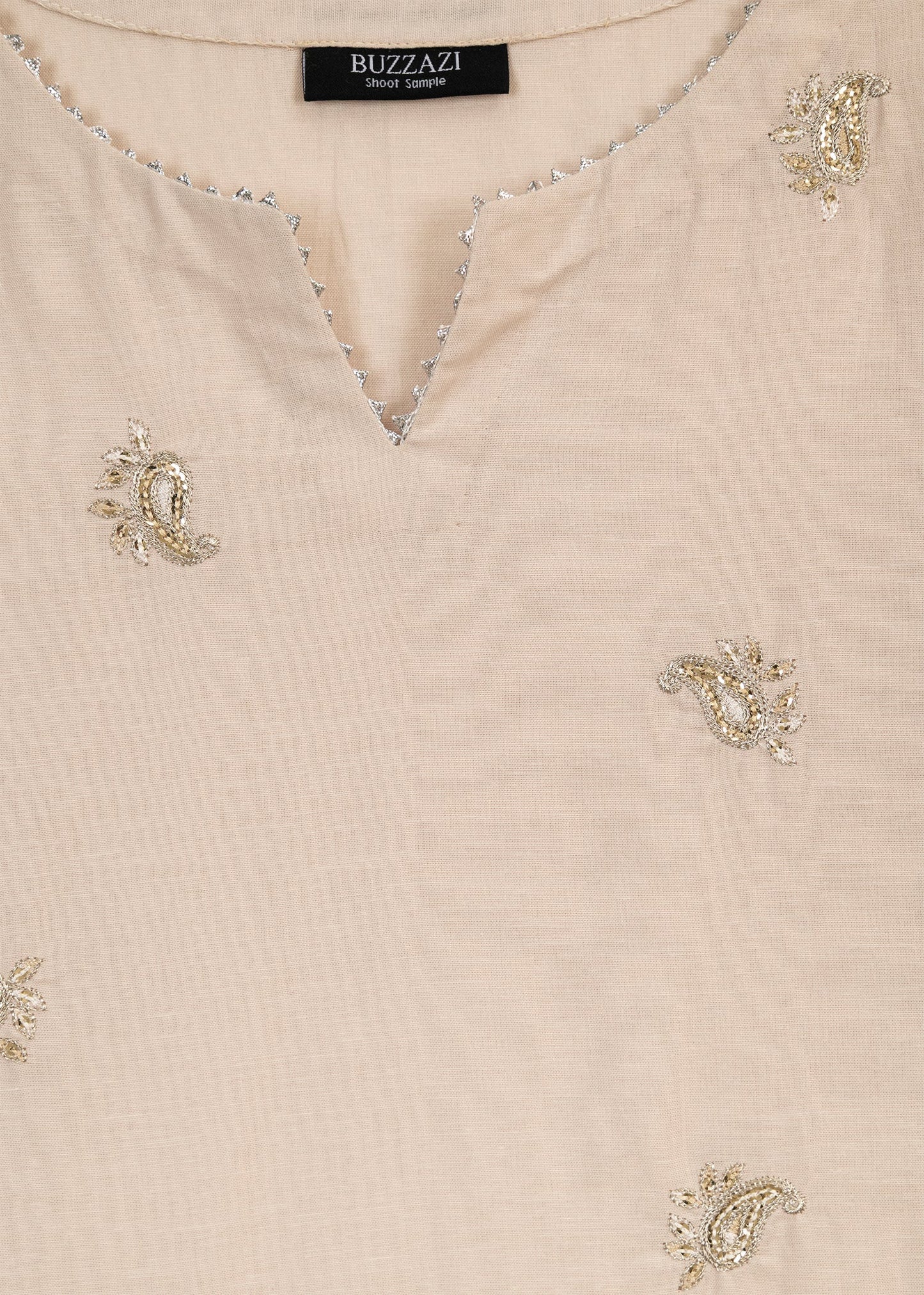 Beige Embroidered Sharara Suit (2 pc)