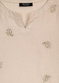 Beige Embroidered Sharara Suit (2 pc)