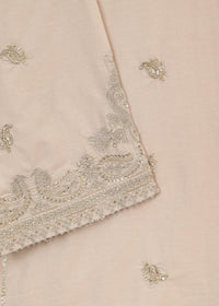 Beige Embroidered Sharara Suit (2 pc)