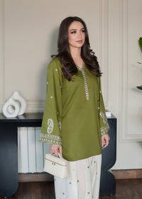 Matcha Green Embroidered Shirt