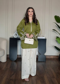 Matcha Green Embroidered Shirt