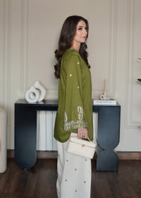 Matcha Green Embroidered Shirt