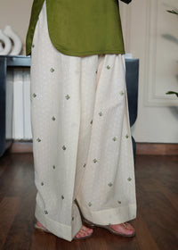 Off White Embroidered Farshi Shalwar