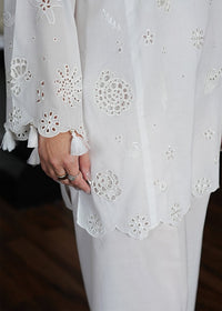 White Embroidered Lawn Co-ord Set