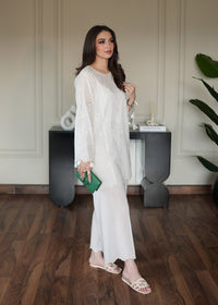 White Embroidered Lawn Co-ord Set