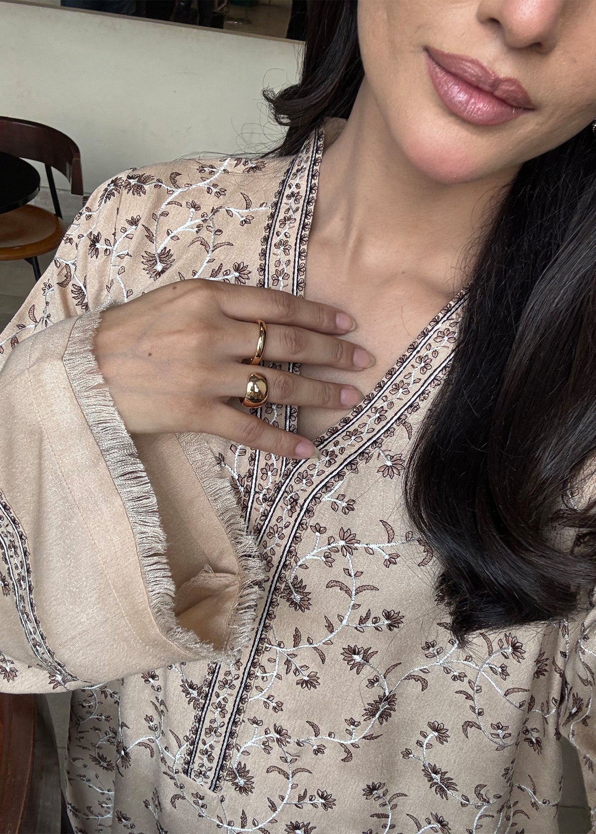 Beige Embroidered Karandi 2 PC Suit
